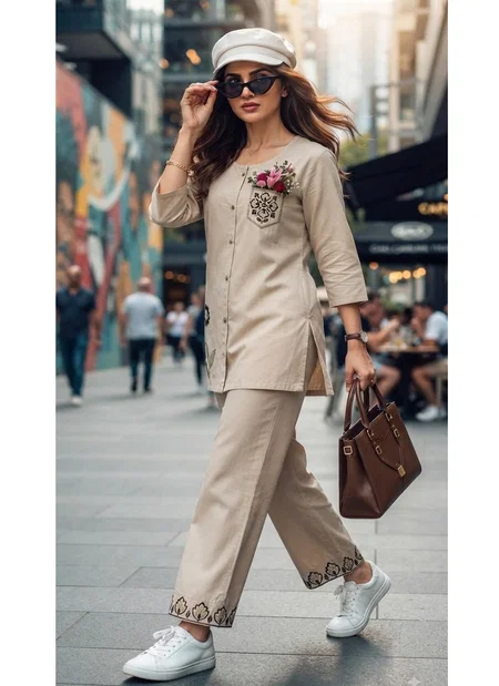 Ff Rayon With Heavy Work Designer Co Ord Set